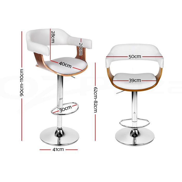 Edith Bar Stools Wood/White - Set of 2