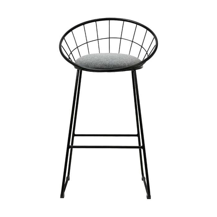 Classic Steel Bar Stools Grey - Set of 2