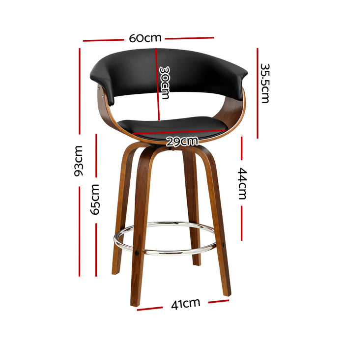 Swivel Bar Stool Wood/Black - Set of 1