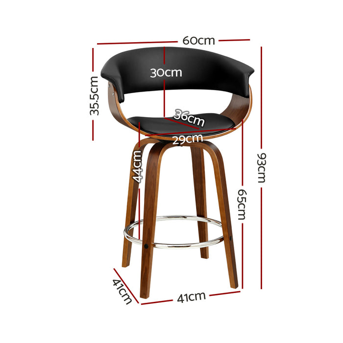 Swivel Bar Stools Wood/Black - Set of 2