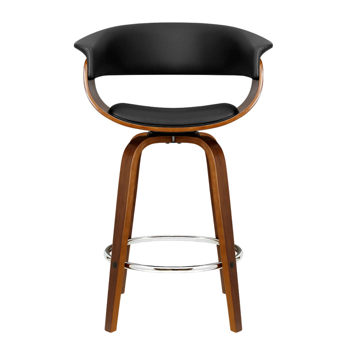 Swivel Bar Stools Wood/Black - Set of 2