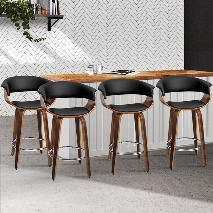 Swivel Bar Stools Wood/Black - Set of 4