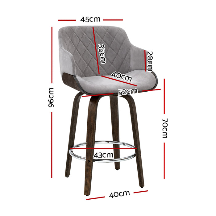 Harmony Bar Stool Grey - Set of 1