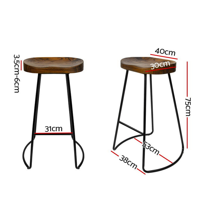 Elm Bar Stools Black - Set of 2