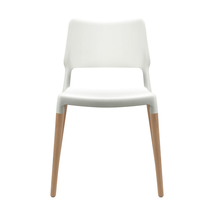 Set of 4 Wooden Stackable Dining Chairs - White