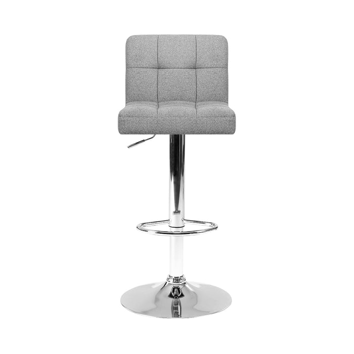 Swivel Bar Fabric Stools Grey - Set of 2