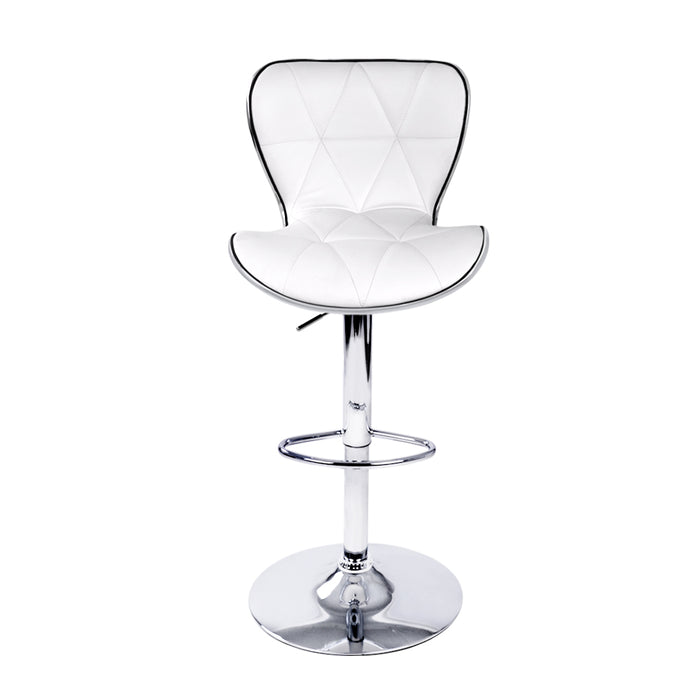 Patterned Bar Stools White/Chrome - Set of 2