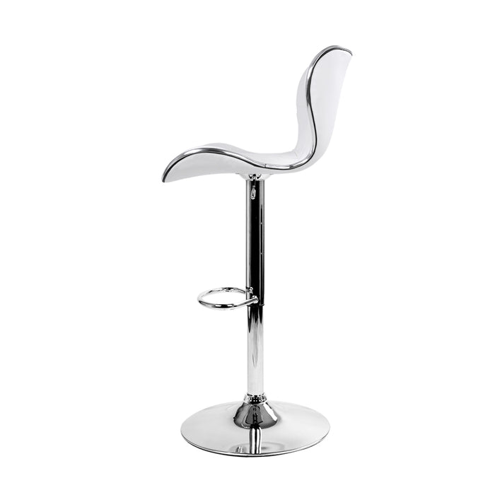 Patterned Bar Stools White/Chrome - Set of 2