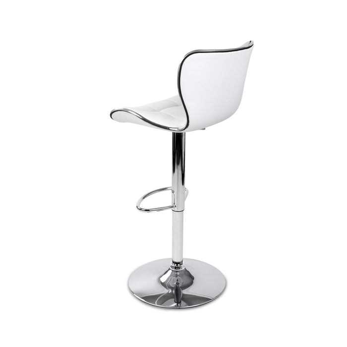 Patterned Bar Stools White/Chrome - Set of 2