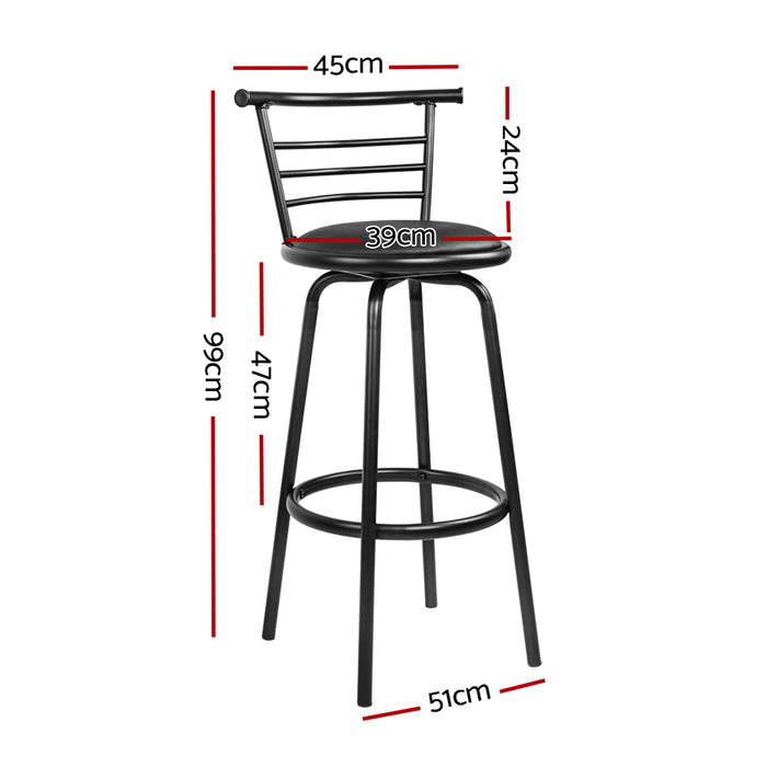 Simple Bar Stools Black - Set of 2