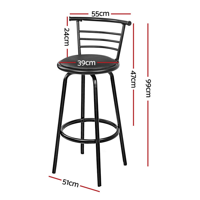 Simple Bar Stools Black - Set of 4