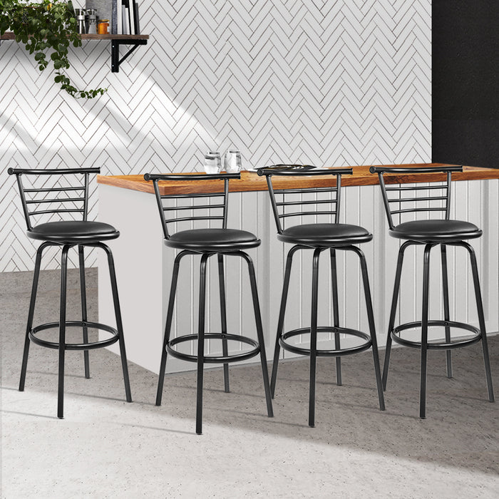 Simple Bar Stools Black - Set of 4