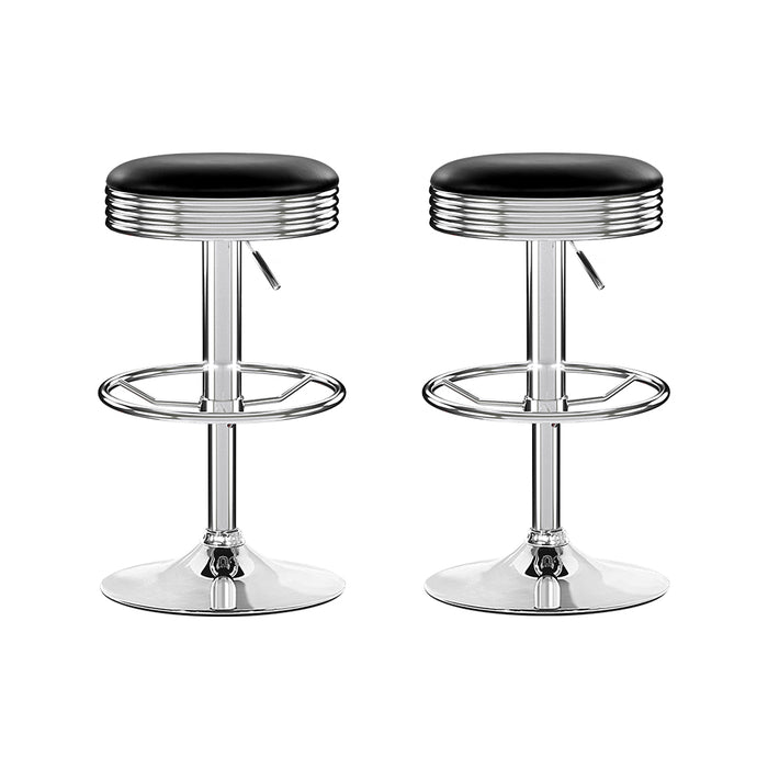 Shannon Bar Stools Black/Chrome - Set of 2