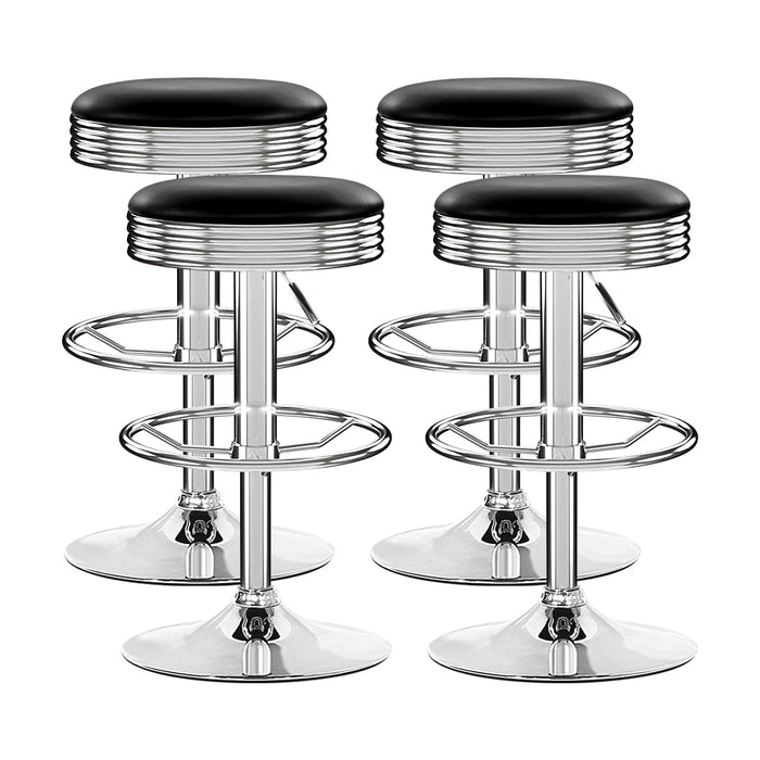 Shannon Bar Stools Black/Chrome - Set of 2