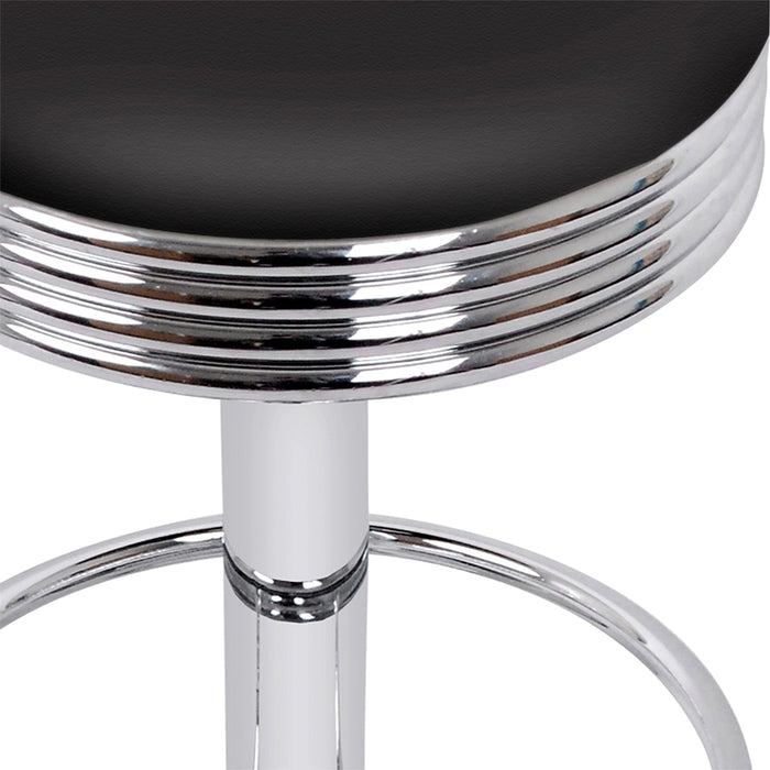 Shannon Bar Stools Black/Chrome - Set of 2