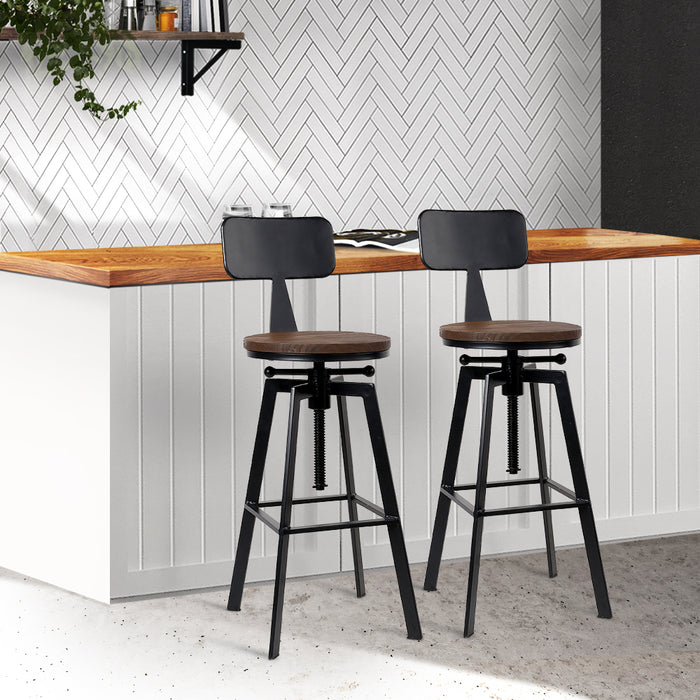 Darina Bar Stools Black/Wood - Set of 2