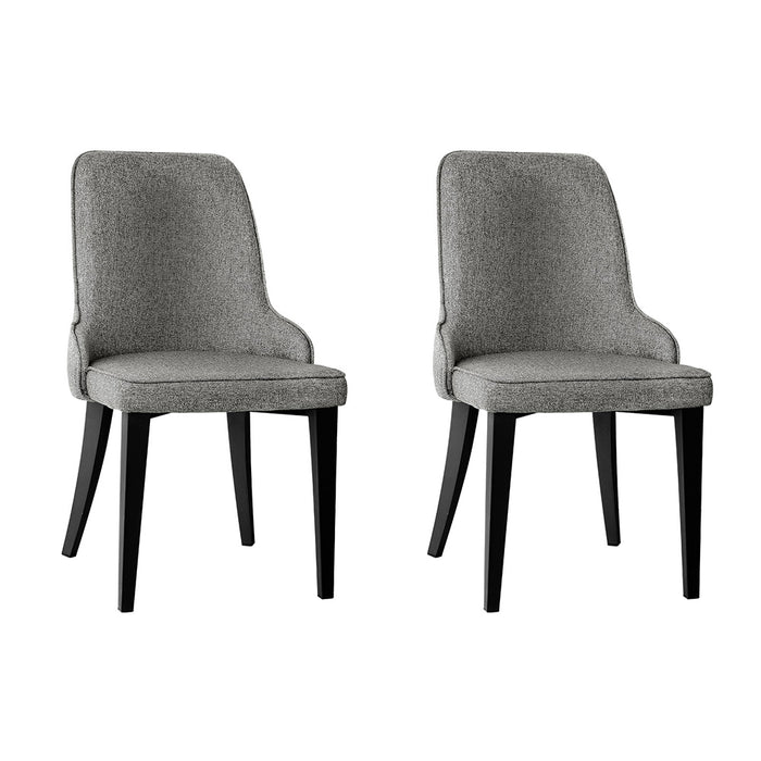 Set of 2 Fabric Dining Chairs - Grey