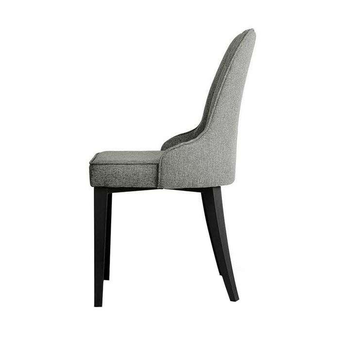 Set of 2 Fabric Dining Chairs - Grey