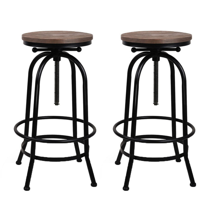 Dolores Bar Stools Black/Brown - Set of 2