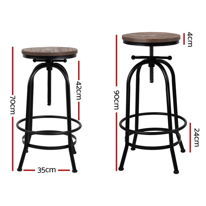 Dolores Bar Stools Black/Brown - Set of 2