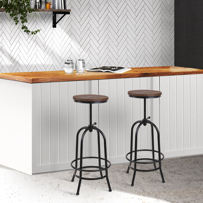 Dolores Bar Stools Black/Brown - Set of 2