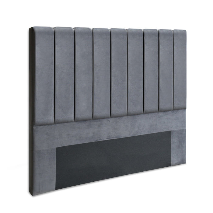 Bed Head Headboard Double Size Bedhead Velvet Frame Base VELA Grey