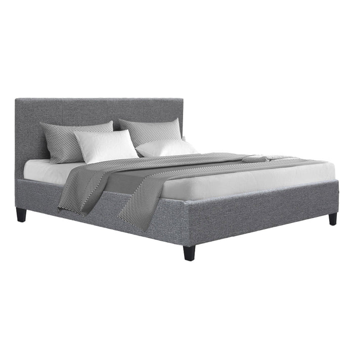 Neo Bed Frame Fabric - Grey Double