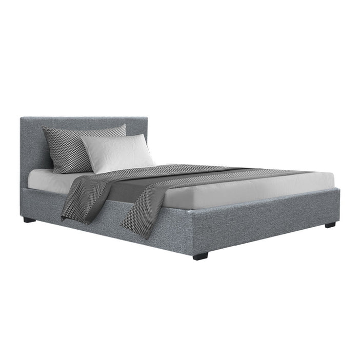 Nino Bed Frame Fabric - Grey King Single