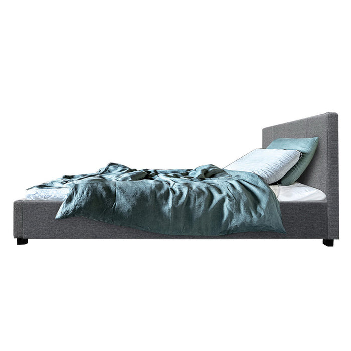 Nino Bed Frame Fabric - Grey King Single