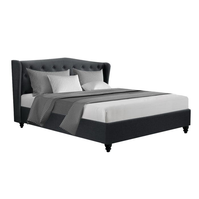 Pier Bed Frame Fabric - Charcoal King