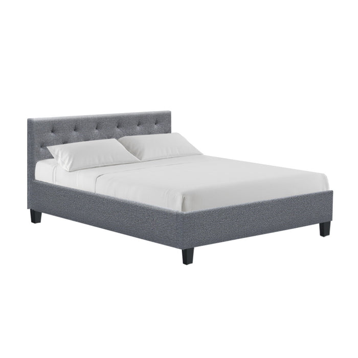 Vanke Bed Frame Fabric- Grey Double