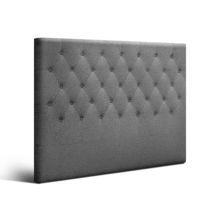 Bed Head Headboard Queen Bedhead Fabric Frame Base CAPPI Grey