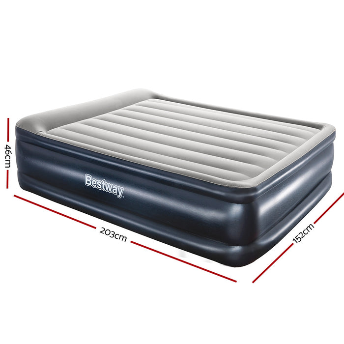 Queen Air Bed Inflatable Mattress Sleeping Mat Built-in Pump