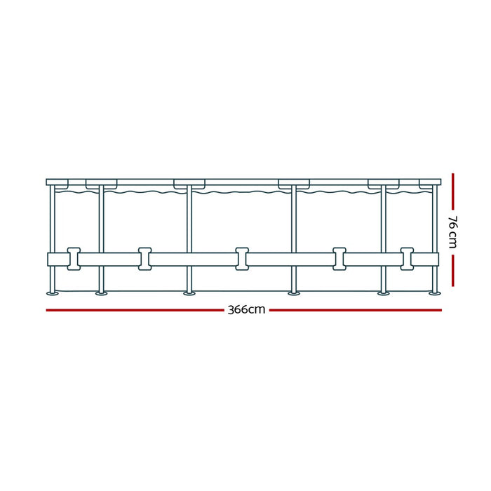 Swimming Pool Above Ground Pools Filter Pump 3.66M Power Steel Frame