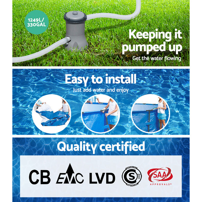 Swimming Pool Above Ground Filter Pump Steel Pro� Frame Pools 3.96M