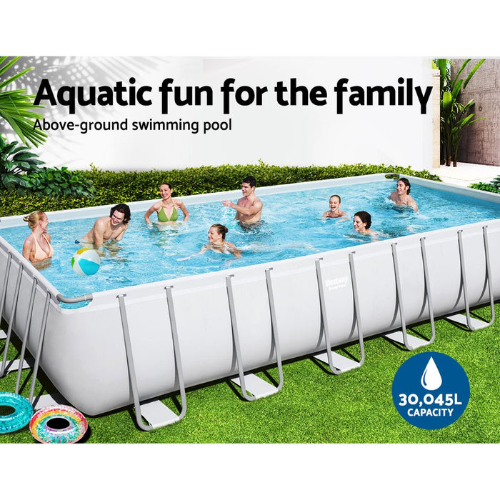 Above Ground Swimming Pool Power Steel™ Rectangular Frame Pools Filter