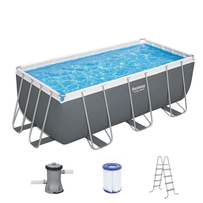 Above Ground Swimming Pool 4.12x2.01m Power Metal Frame Filter Pump