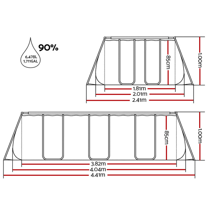 Swimming Pool Above Ground Pools Sand Filter Frame Ladder Pump Pumps 4.1M