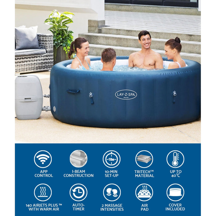 Inflatable Spa Pool Massage Hot Tub Lay-Z Bath Pools Smart App Control