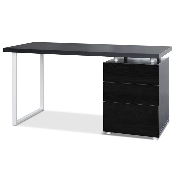 Metal Desk with 3 Drawers - Black