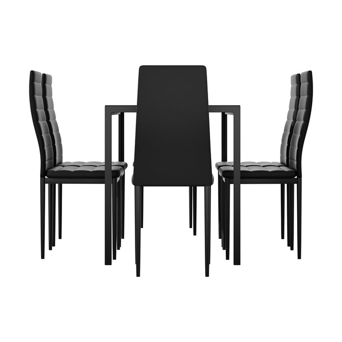 Dining Chairs and Table Dining Set 6 Chair Set Of 7 Wooden Top Black