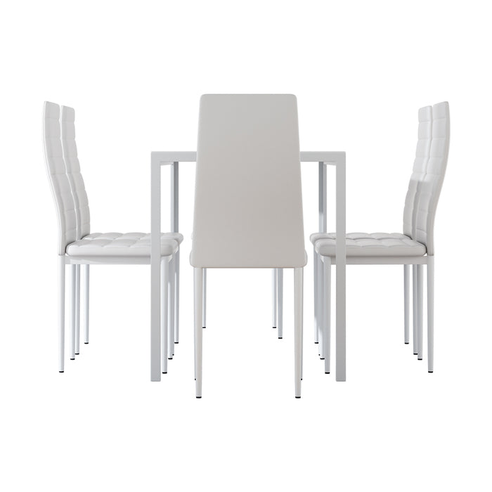 Dining Chairs and Table Dining Set 6 Chair Set Of 7 Wooden Top White