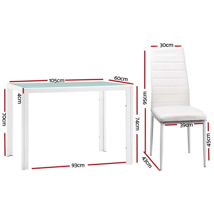 5 Piece Dining Table Set - White