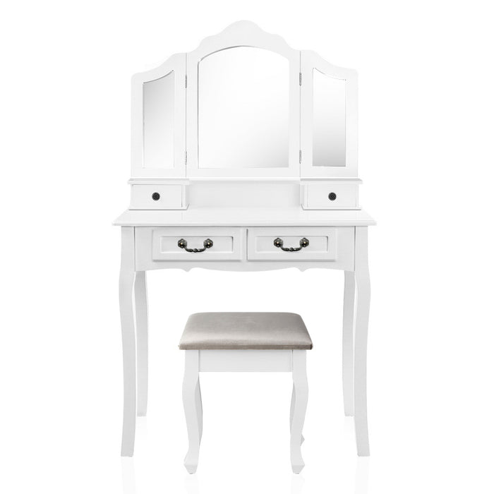 Dressing Table with Mirror - White