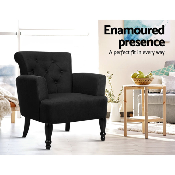 French Lorraine Chair Retro Wing - Black