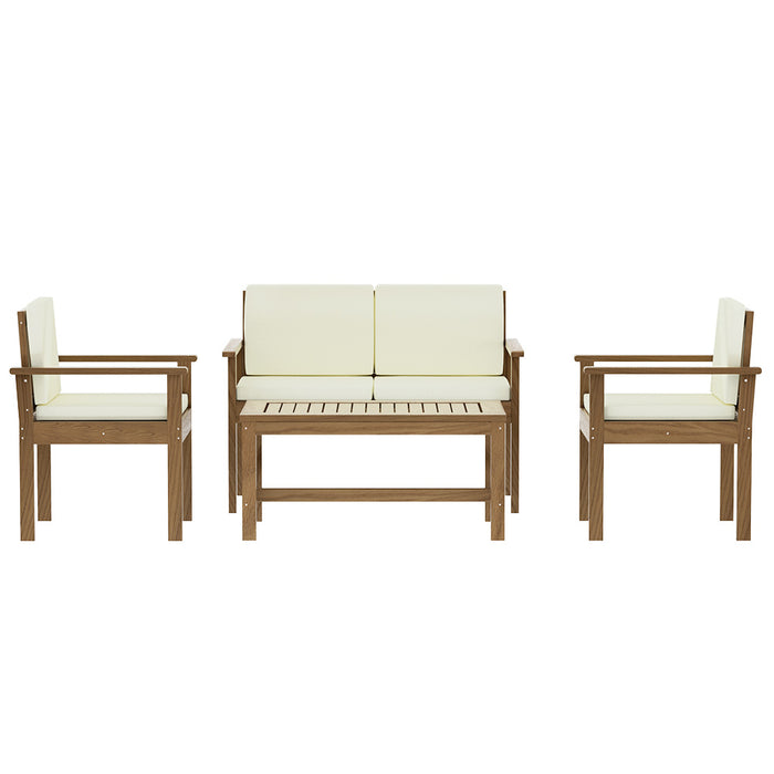 Outdoor Sofa Set 4-Seater Acacia Wood Lounge Setting Table Chairs