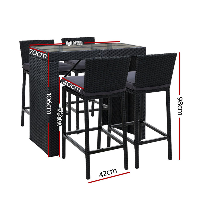 Alianna Outdoor Bar Set - 4 Seater