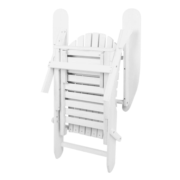 Adirondack Beach Chair with Ottoman - White