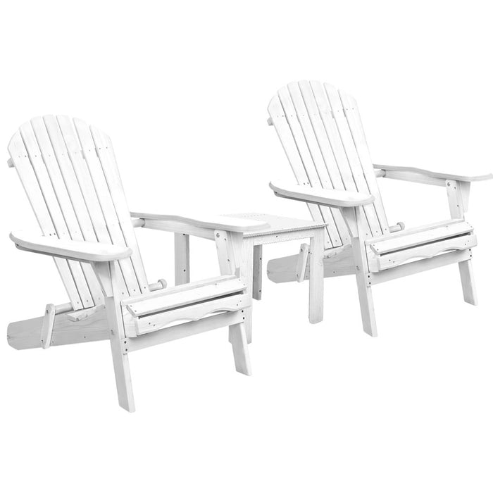 Outdoor Adirondack Set - White