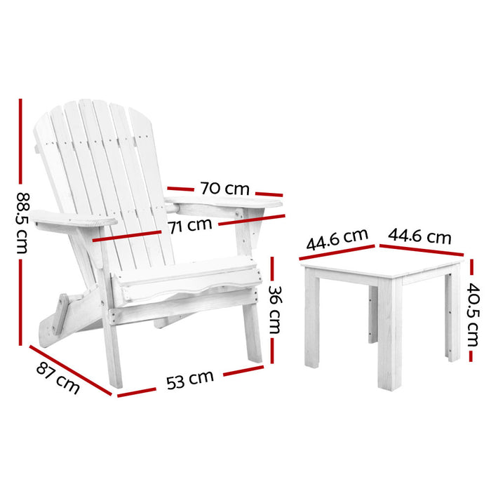 Outdoor Adirondack Set - White